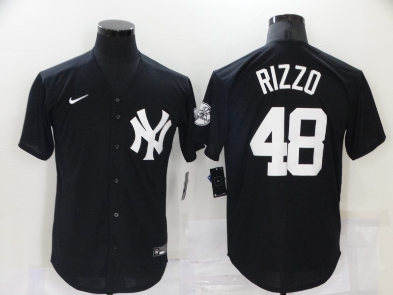 Men's New York Yankees Anthony Rizzo #48 Black Baseball Jersey